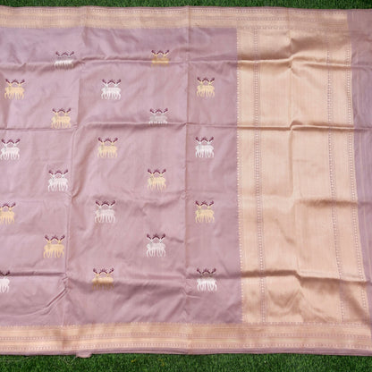 Handloom Banarasi Pure Katan Silk Zarmrig Kadwa Saree