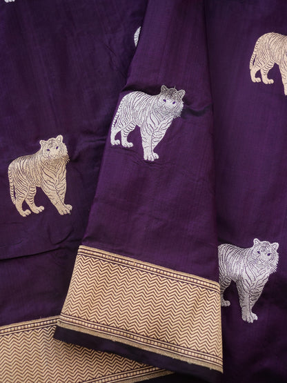 Handloom Banarasi Pure Katan Silk Zarmrig Kadwa Saree