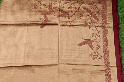 Tissue Semi Pashmina Handwoven Kashmiri Bird Shawl