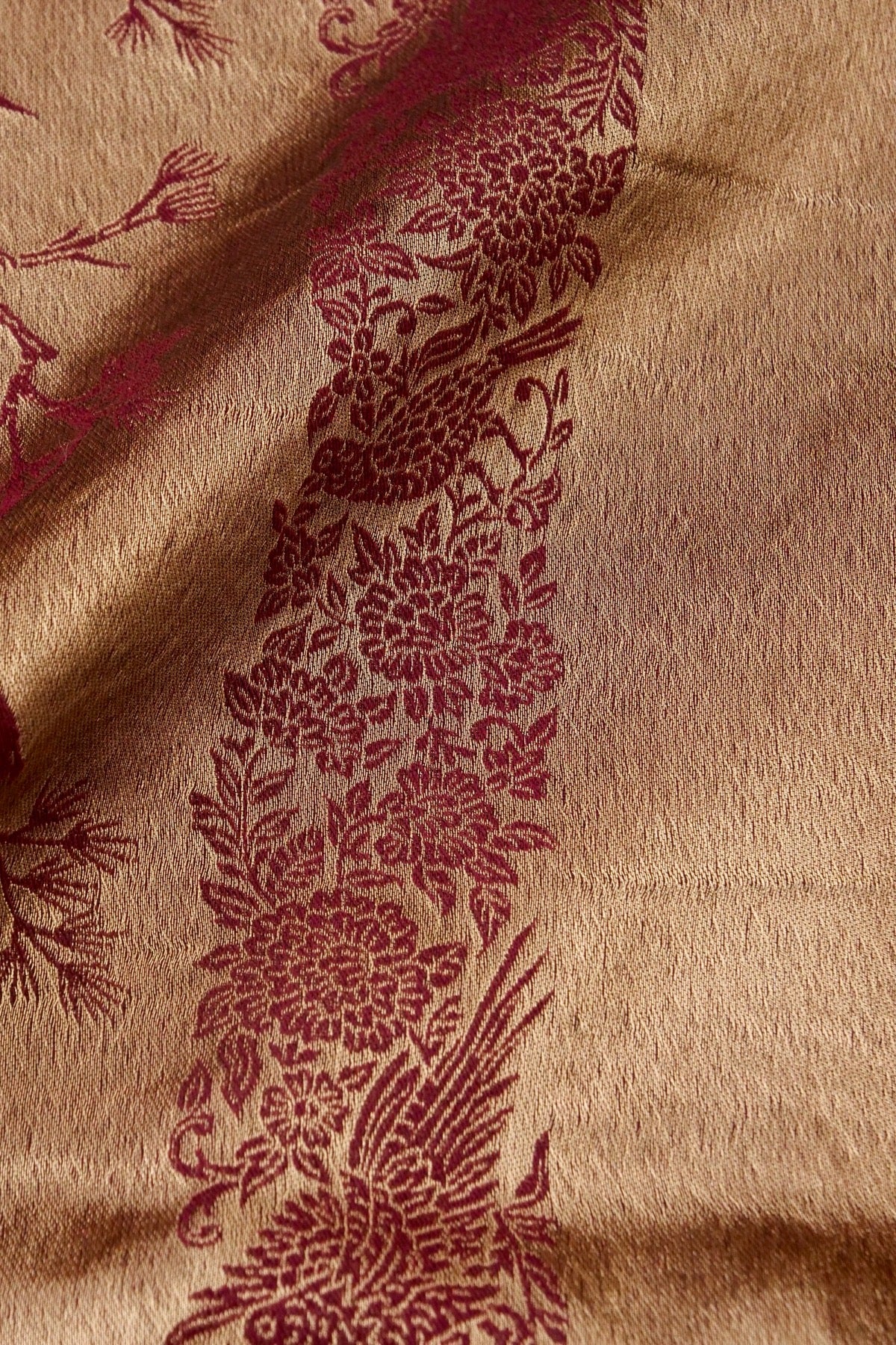 Tissue Semi Pashmina Handwoven Kashmiri Bird Shawl