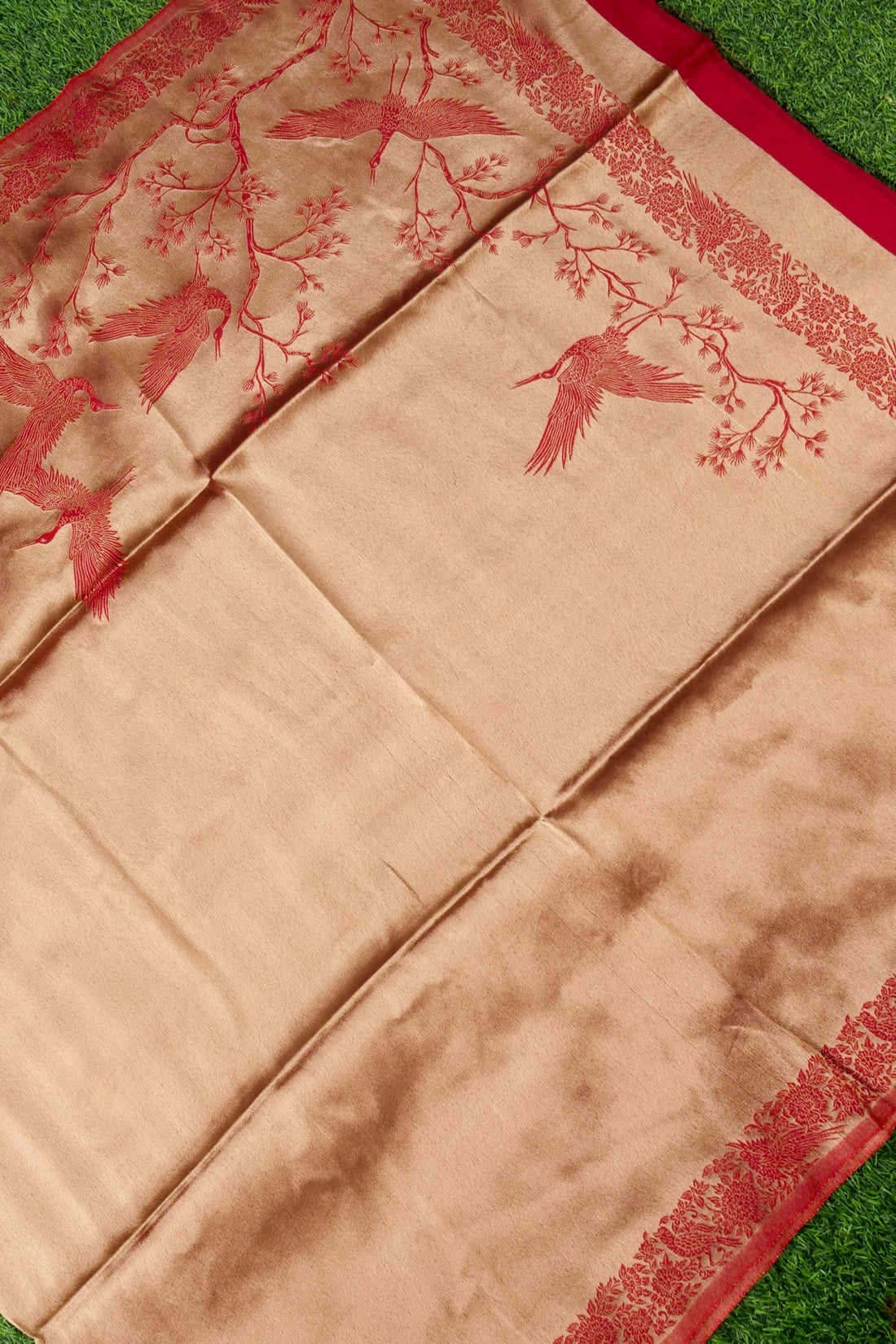 Tissue Semi Pashmina Handwoven Kashmiri Bird Shawl