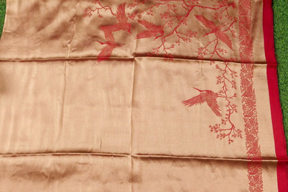 Tissue Semi Pashmina Handwoven Kashmiri Bird Shawl