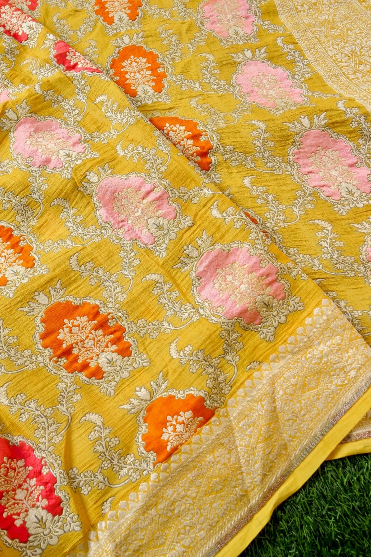 Handloom Banarasi Tussar by Georgette Silk Saree