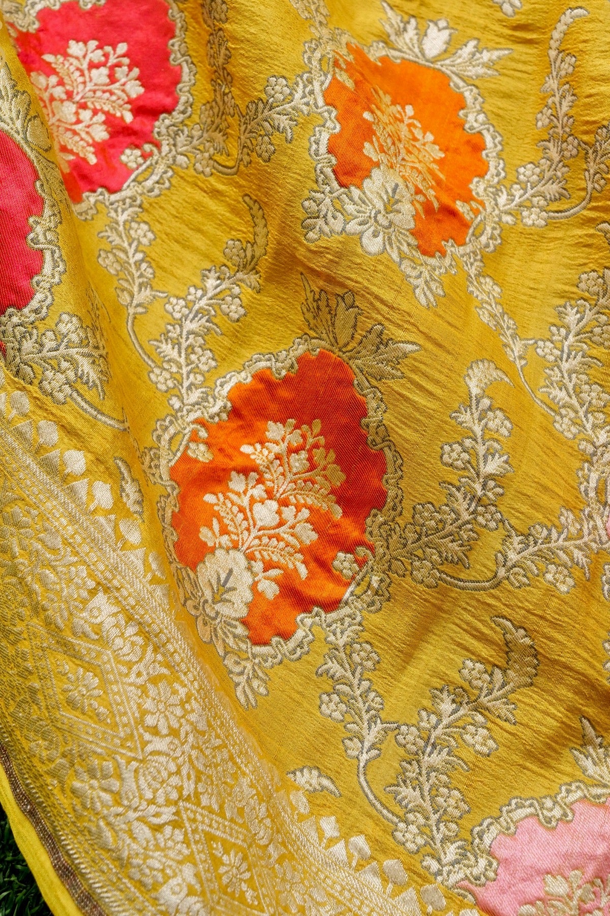 Handloom Banarasi Tussar by Georgette Silk Saree