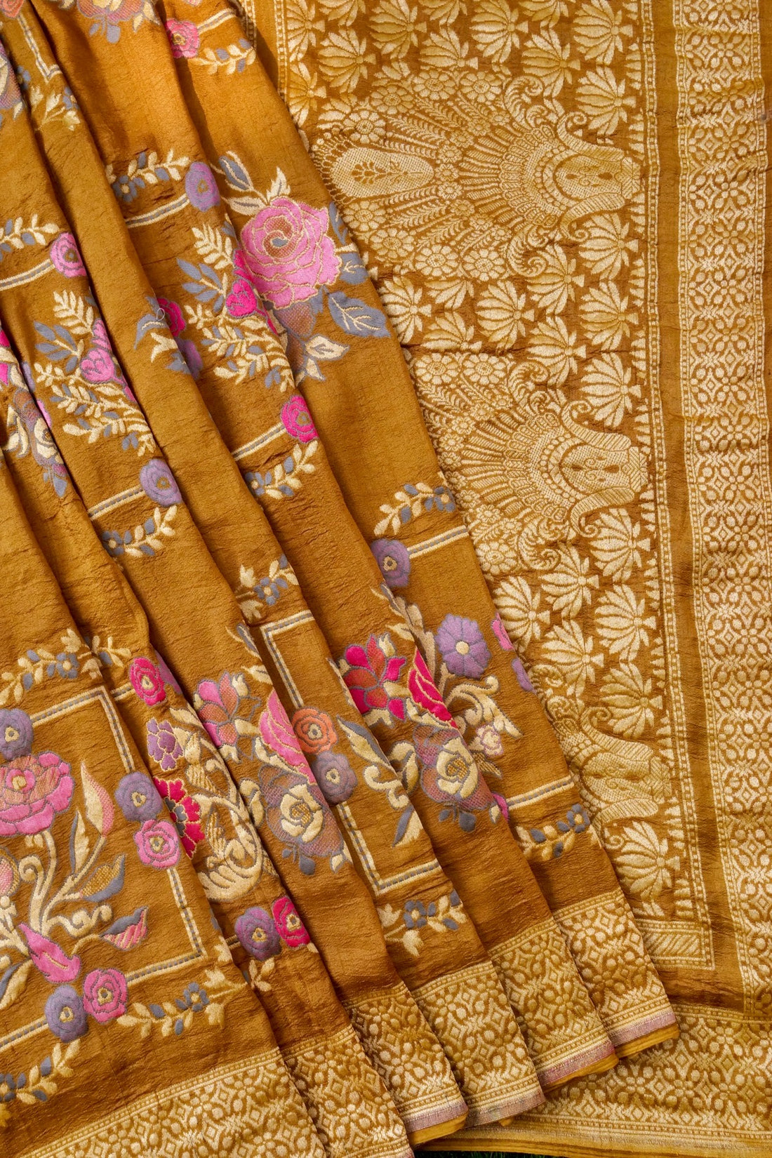 Handloom Banarasi Tussar by Georgette Silk Saree