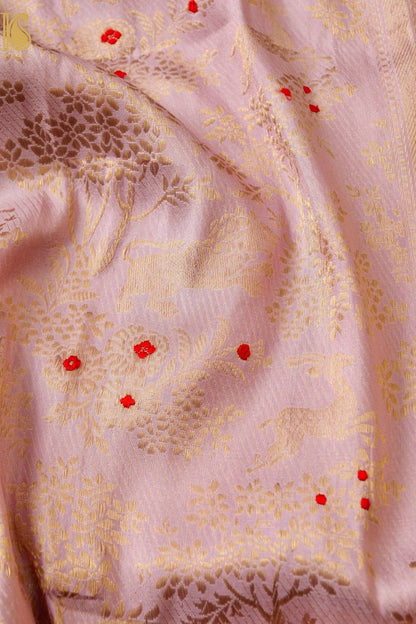 Handloom Banarasi Katan Silk Kadwa Zari Vasket Shikargah Saree