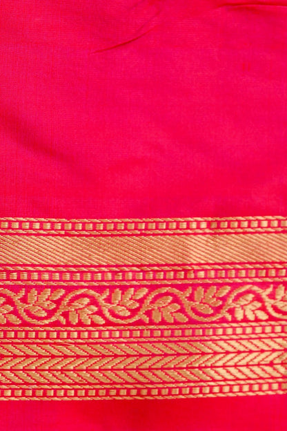 Handloom Banarasi Katan Silk Kadwa Zari Vasket Shikargah Saree