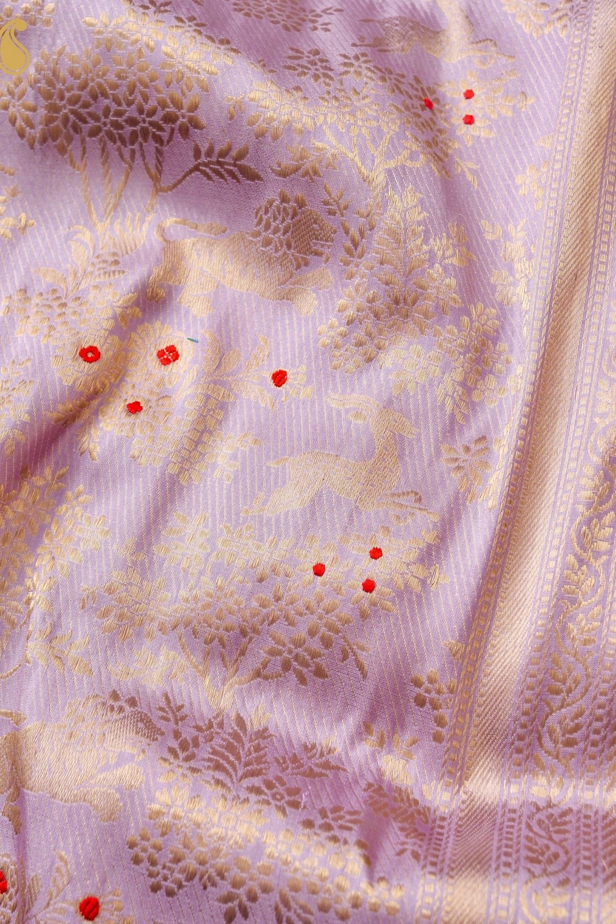 Handloom Banarasi Katan Silk Kadwa Zari Vasket Shikargah Saree