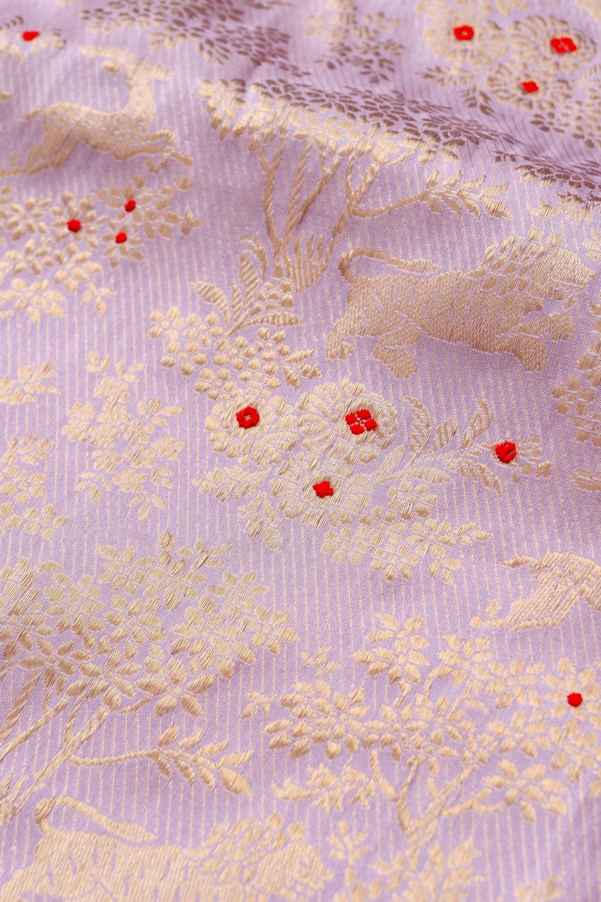 Handloom Banarasi Katan Silk Kadwa Zari Vasket Shikargah Saree