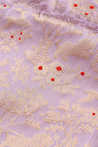 Handloom Banarasi Katan Silk Kadwa Zari Vasket Shikargah Saree