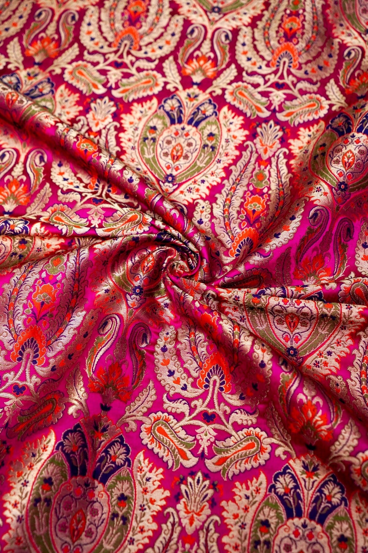 Handloom Pure Brocade Kinkhab Banarasi Fabric