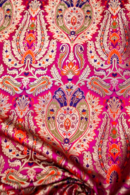 Handloom Pure Brocade Kinkhab Banarasi Fabric