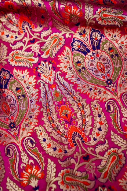 Handloom Pure Brocade Kinkhab Banarasi Fabric