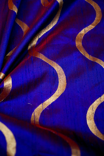 Handloom Pure Dupion Silk Banarasi Fabric