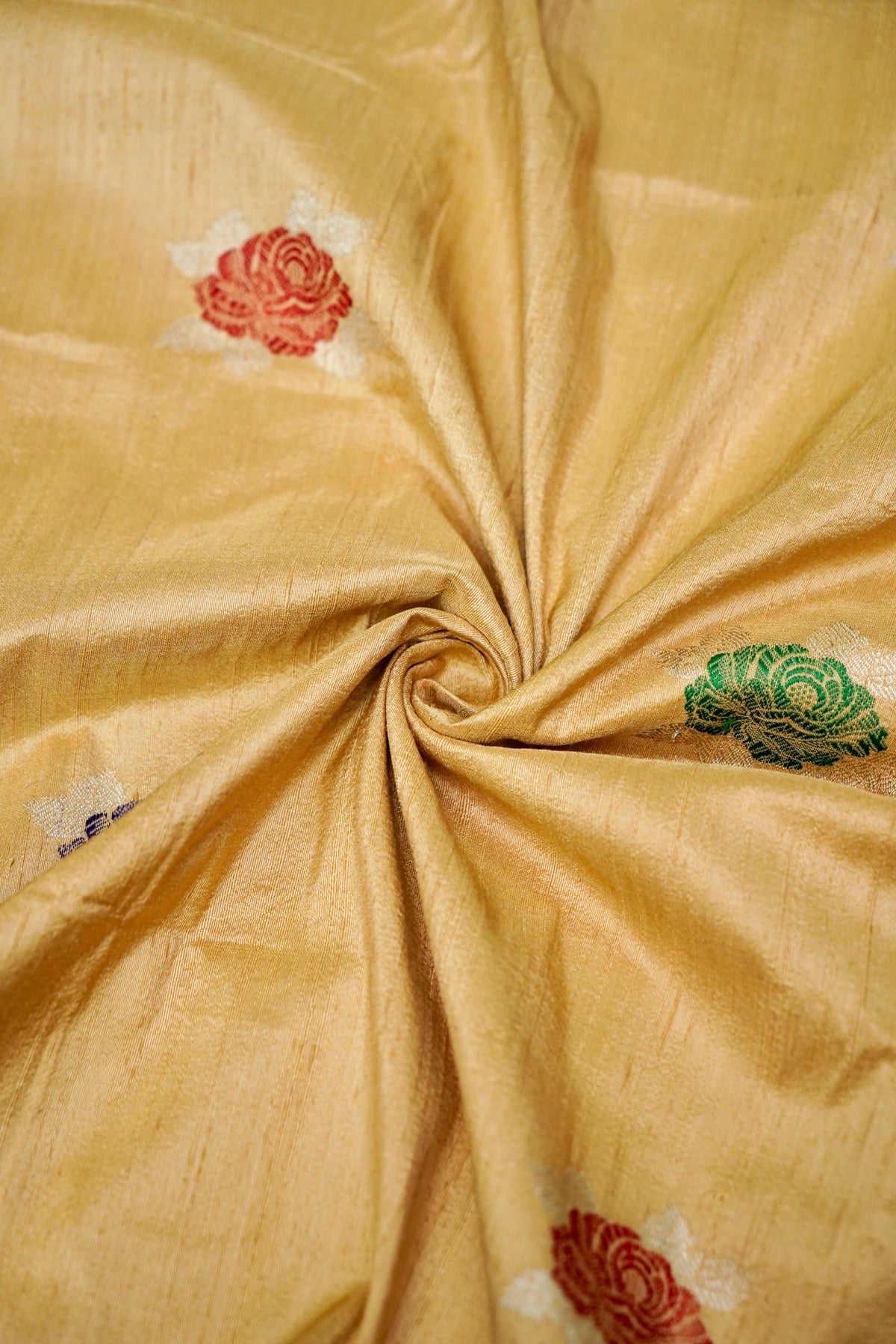 Handloom Pure Dupion Silk Banarasi Fabric
