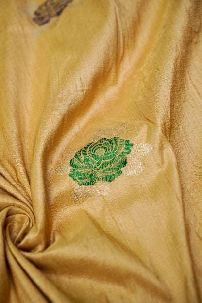 Handloom Pure Dupion Silk Banarasi Fabric