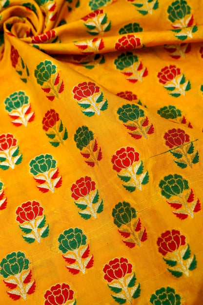 Handloom Pure Brocade Banarasi Fabric