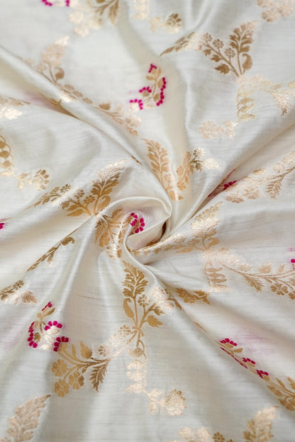 Moonga Silk Handloom Banarasi Fabric