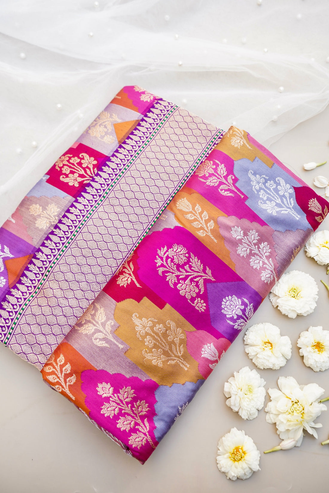 Handloom Banarasi Kadwa Rangkat Katan Silk Saree