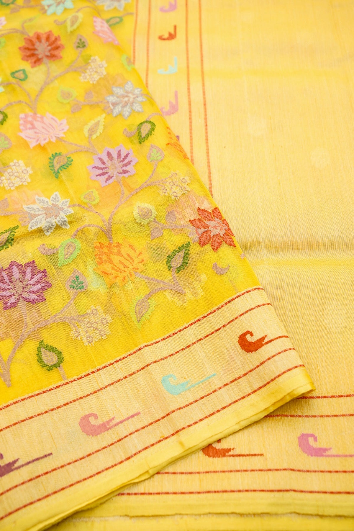 Pitambari Handloom Banarasi Real Silver Zari Cotton Saree - Khinkhwab