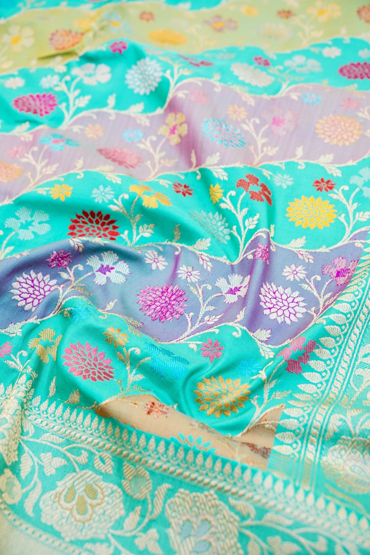 Handloom Banarasi Rangkat Katan Silk Saree - Khinkhwab