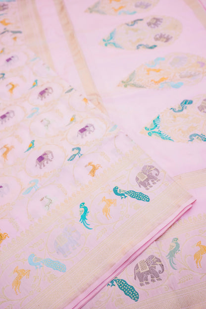 Handloom Banarasi Katan Silk Shikargah Saree - Khinkhwab