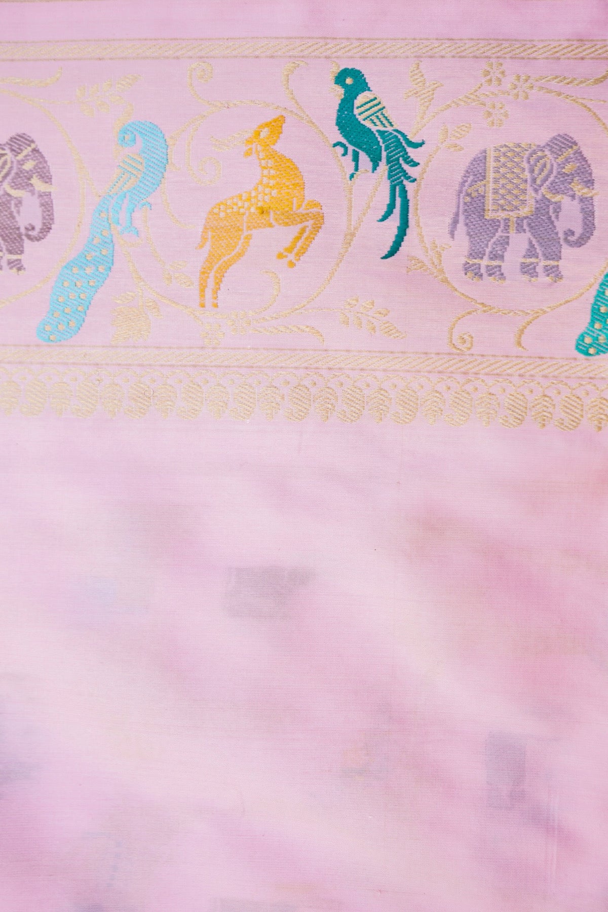 Handloom Banarasi Katan Silk Shikargah Saree - Khinkhwab