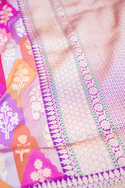 Handloom Banarasi Kadwa Rangkat Katan Silk Saree - Khinkhwab