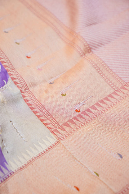 Handloom Banarasi Katan Silk Rangkat Dupatta with Githi Technique - Khinkhwab