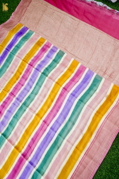 Banarasi Georgette Striped Dupatta in Multicolour