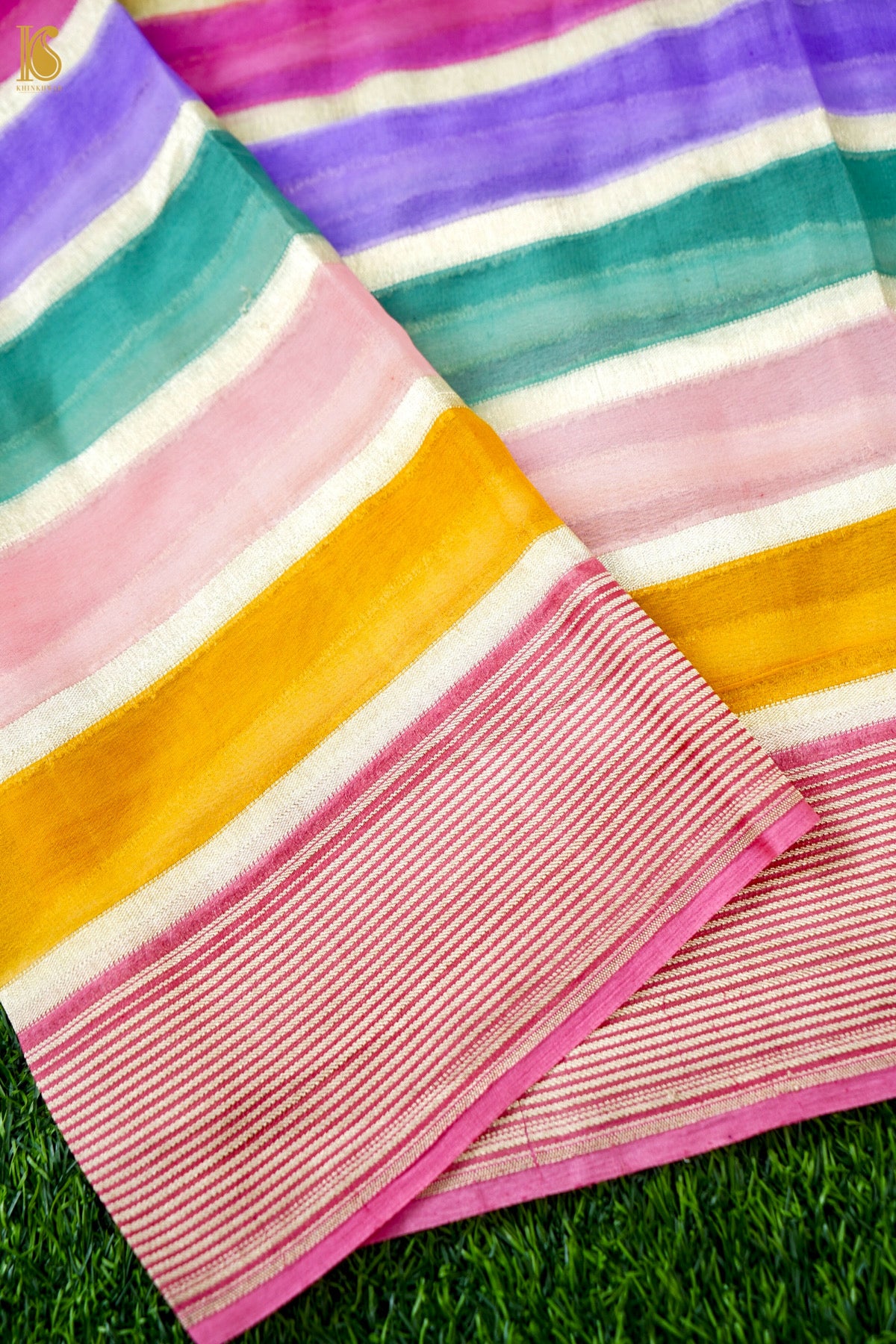 Banarasi Georgette Striped Dupatta in Multicolour