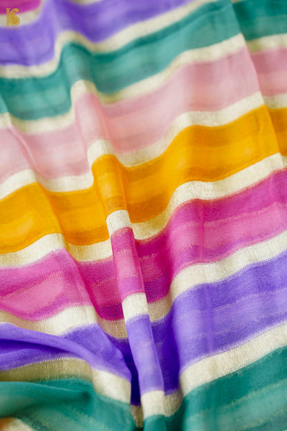 Banarasi Georgette Striped Dupatta in Multicolour