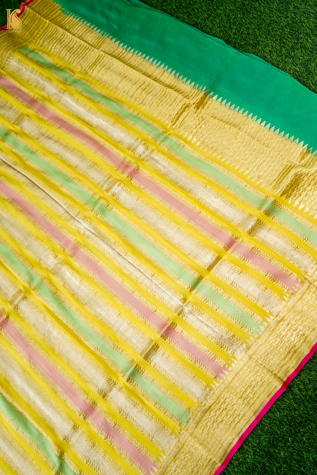 Banarasi Georgette Leheriya Dupatta in Sunshine Yellow