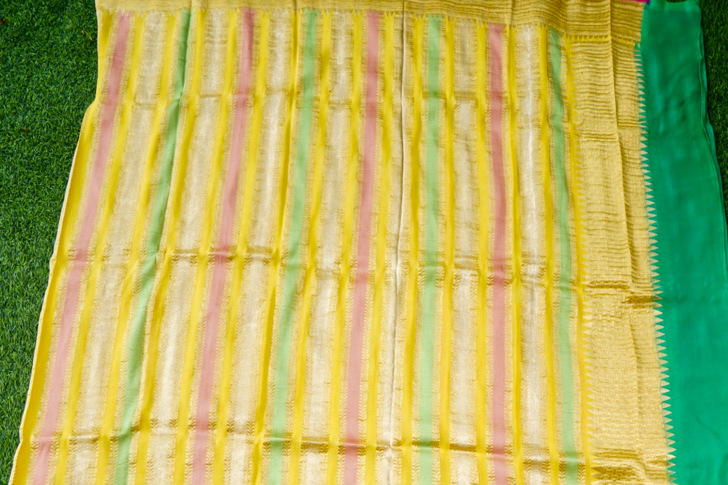 Banarasi Georgette Leheriya Dupatta in Sunshine Yellow