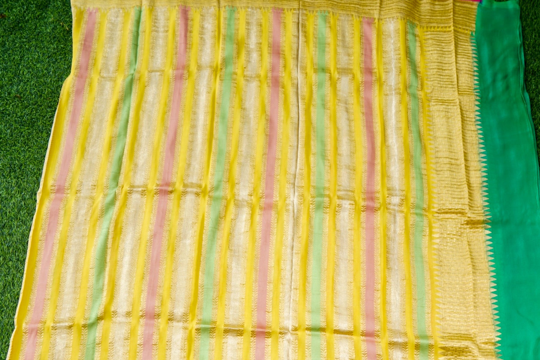 Banarasi Georgette Leheriya Dupatta in Sunshine Yellow
