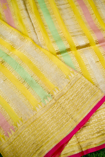Banarasi Georgette Leheriya Dupatta in Sunshine Yellow