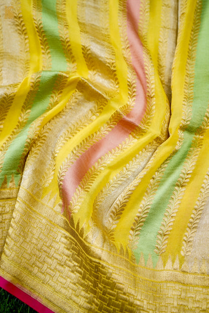 Banarasi Georgette Leheriya Dupatta in Sunshine Yellow