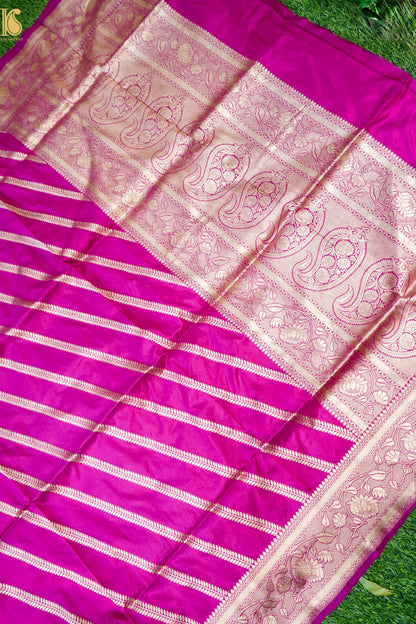 Handwoven Banarasi Katan Silk Dupatta in Magenta