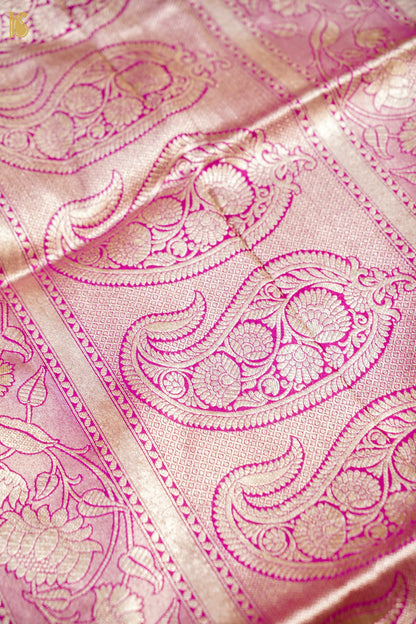 Handwoven Banarasi Katan Silk Dupatta in Magenta