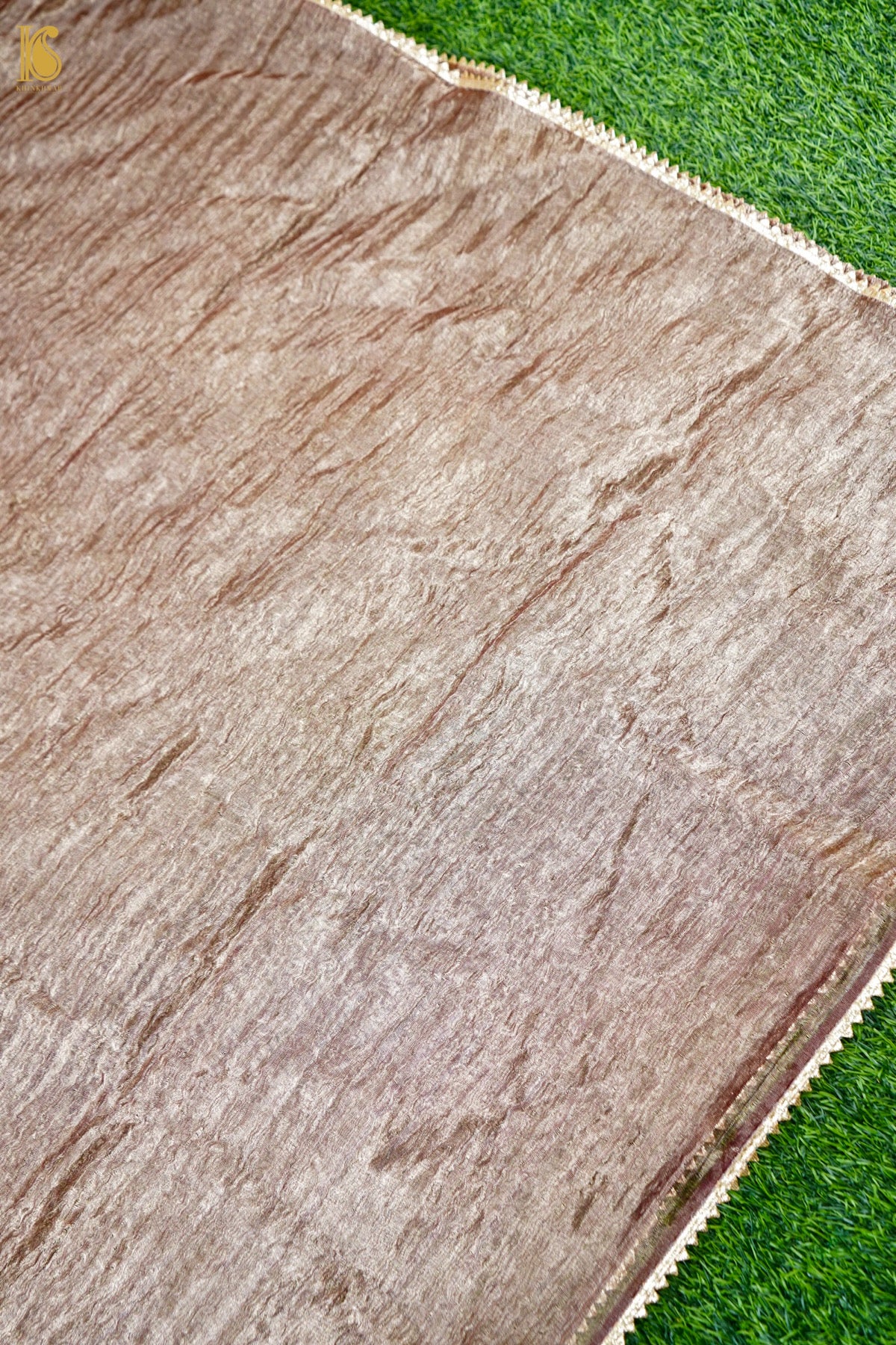 Banarasi Crush Tissue Dupatta in Rose Gold