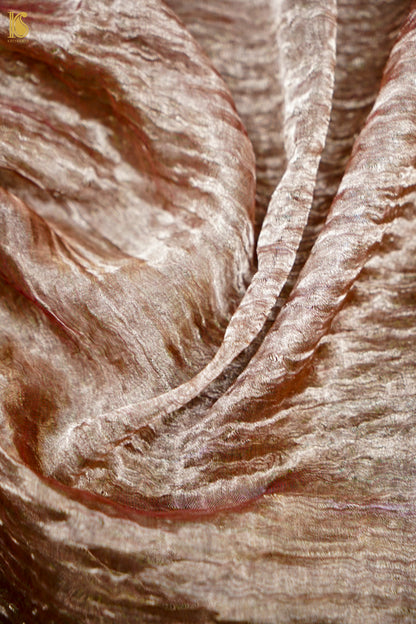 Banarasi Crush Tissue Dupatta in Rose Gold