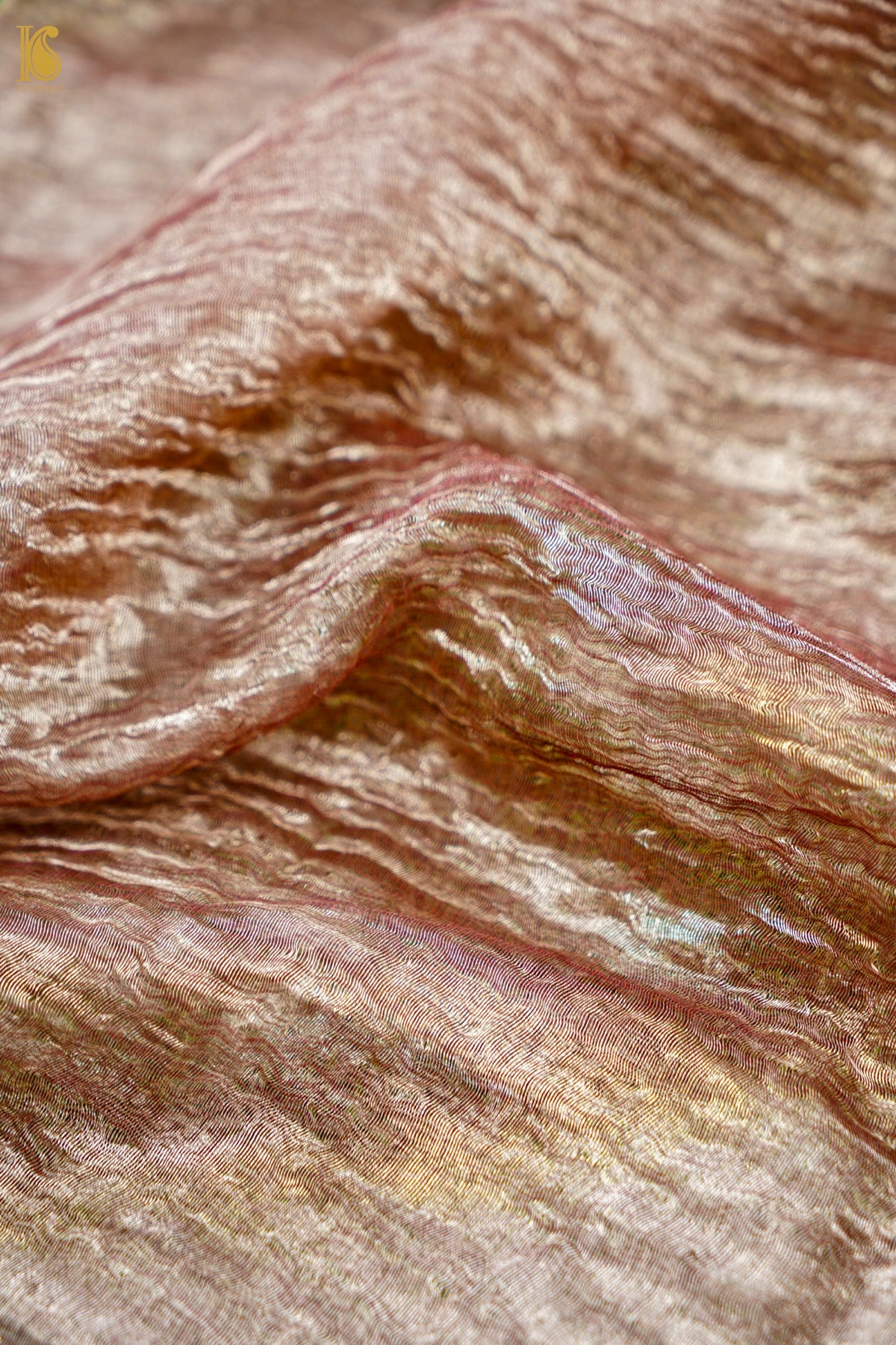 Banarasi Crush Tissue Dupatta in Rose Gold
