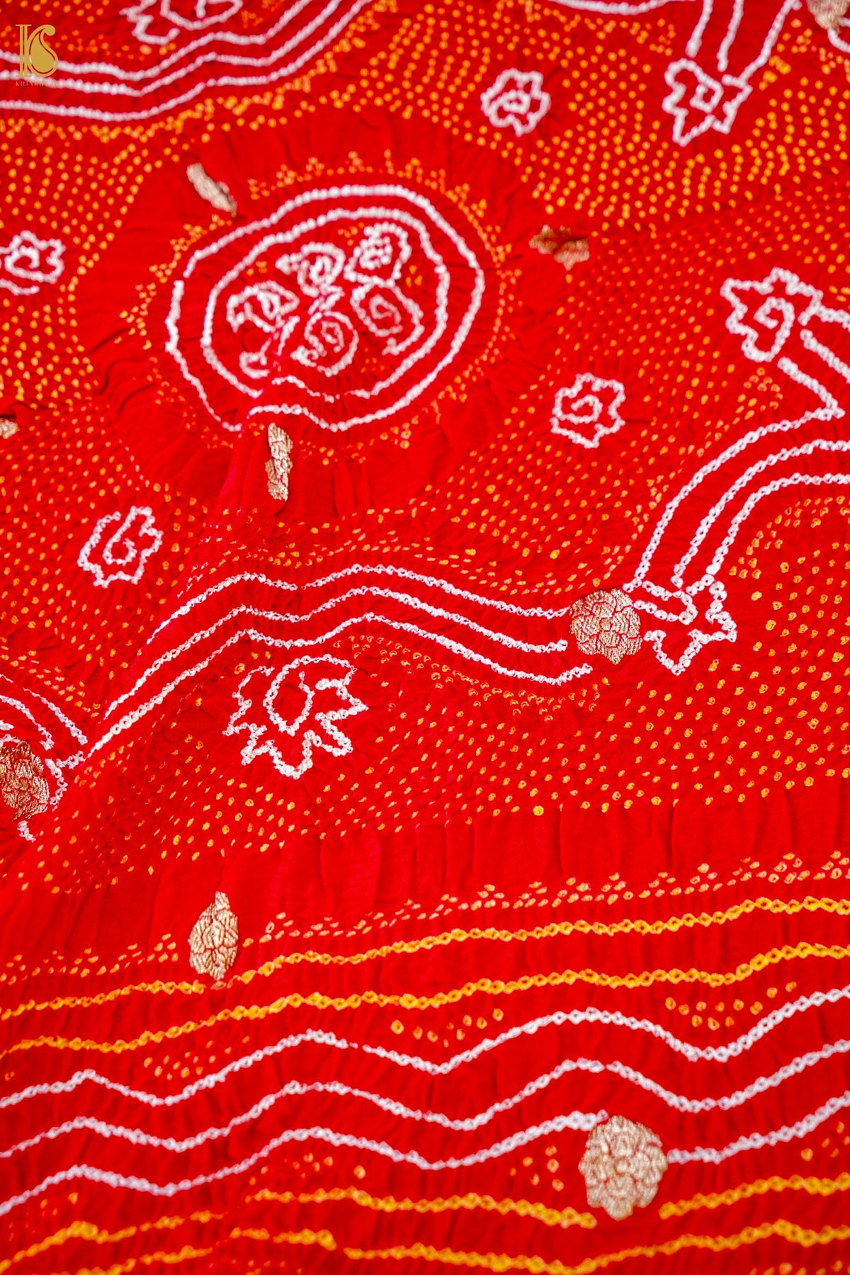 Banarasi Georgette Bandhani Dupatta in Kumkum Red