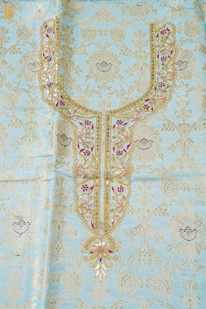 Handloom Banarasi Mehraab Kurta Fabric with Hand Embriodery