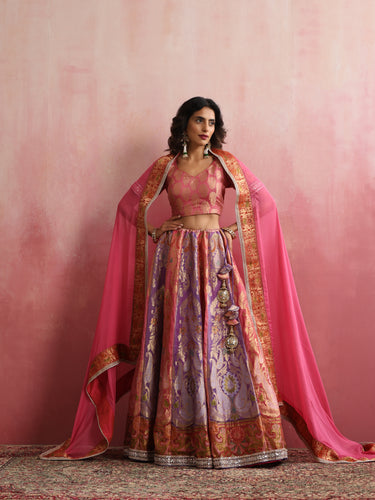 Banarasi Georgette by Tissue Kalidar Stitched Lehenga Set