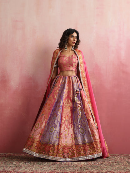 Banarasi Georgette by Tissue Kalidar Stitched Lehenga Set