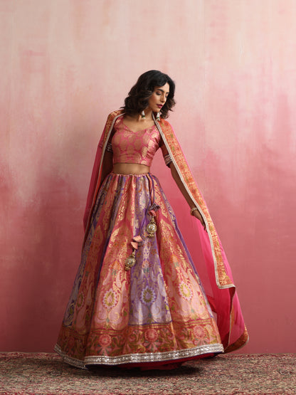 Banarasi Georgette by Tissue Kalidar Stitched Lehenga Set