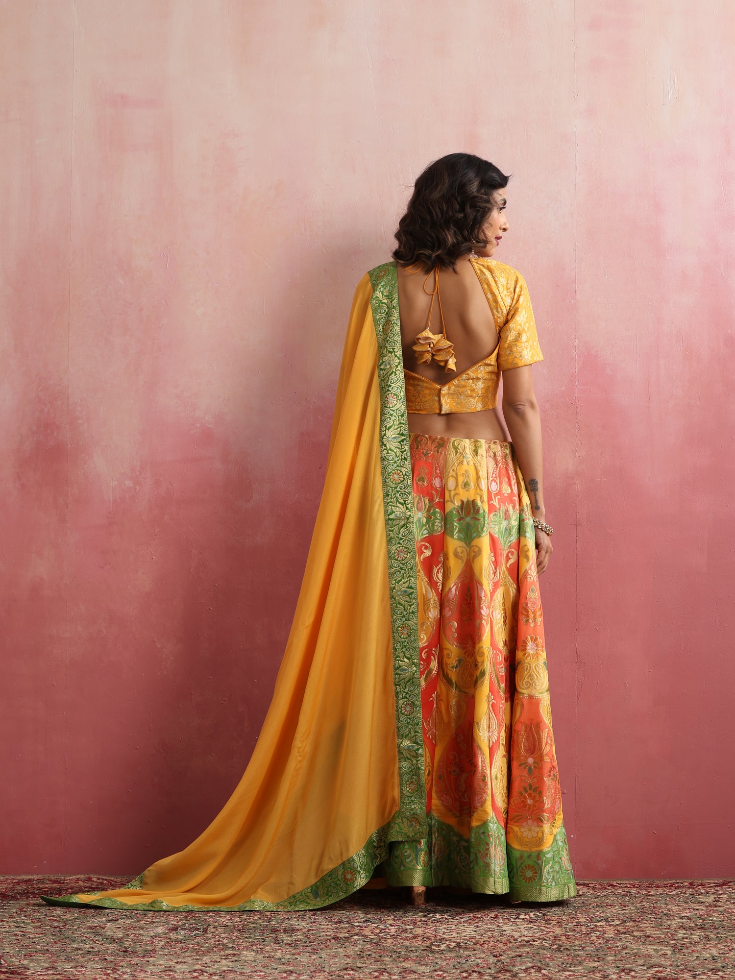 Banarasi Georgette Kalidar Stitched Lehenga Set