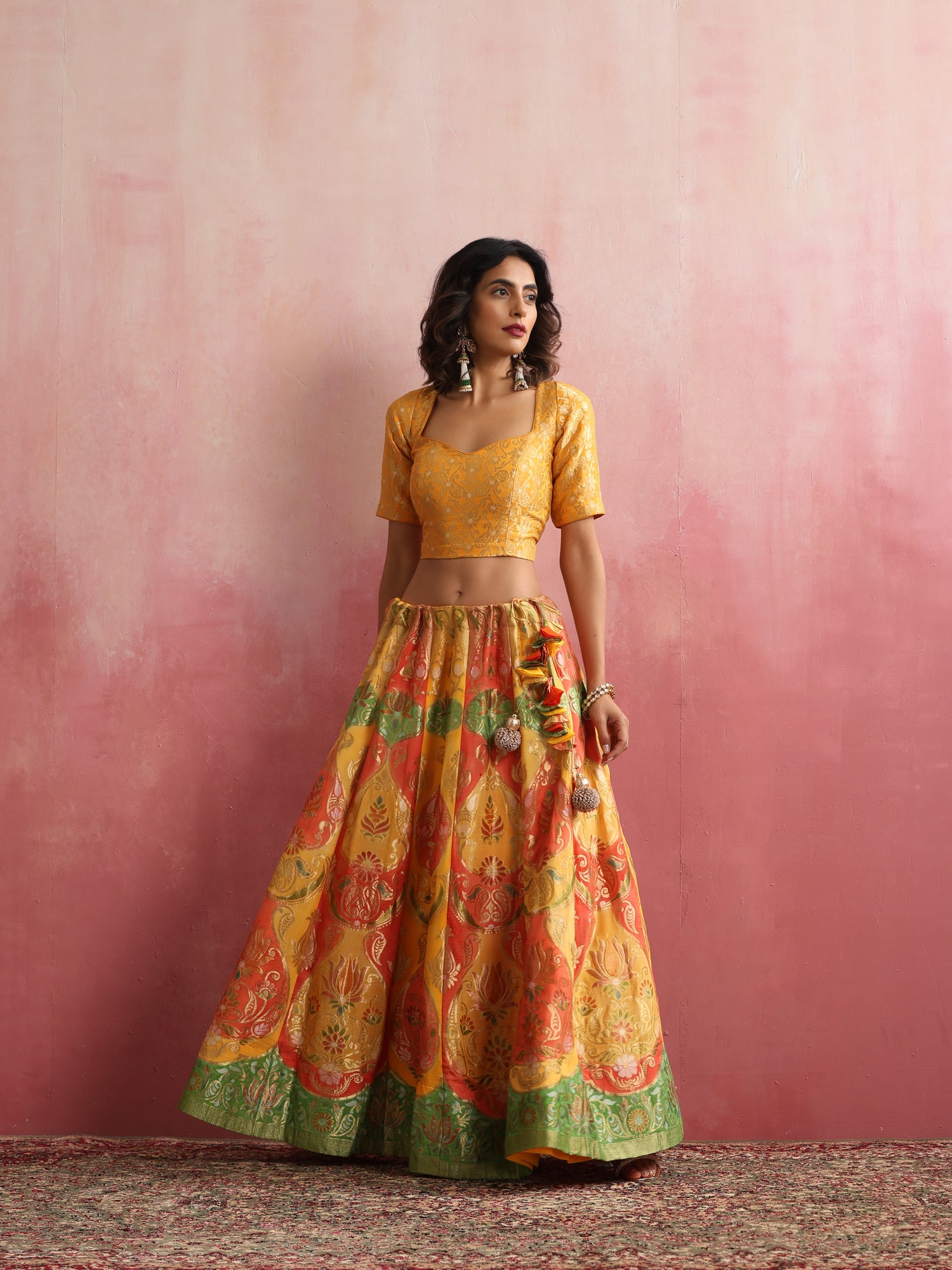 Banarasi Georgette Kalidar Stitched Lehenga Set