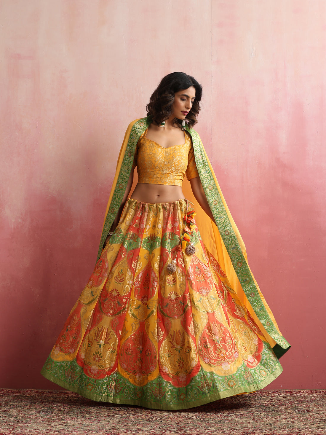 Banarasi Georgette Kalidar Stitched Lehenga Set